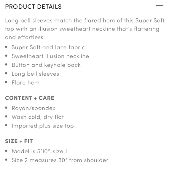 Torrid Super Soft Lace Inset Bell Sleeve Top Size 3 Black - Picture 4 of 6